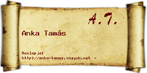 Anka Tamás névjegykártya