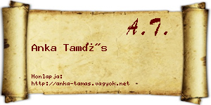 Anka Tamás névjegykártya