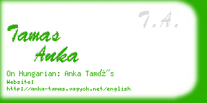 tamas anka business card